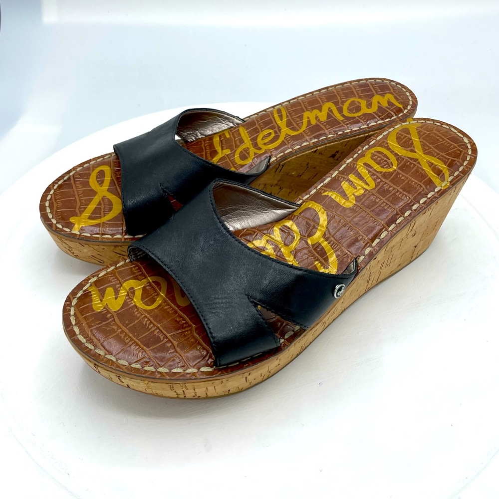 Sam Edelman REID Platform Cork Wedge Slide Sandals 9.5